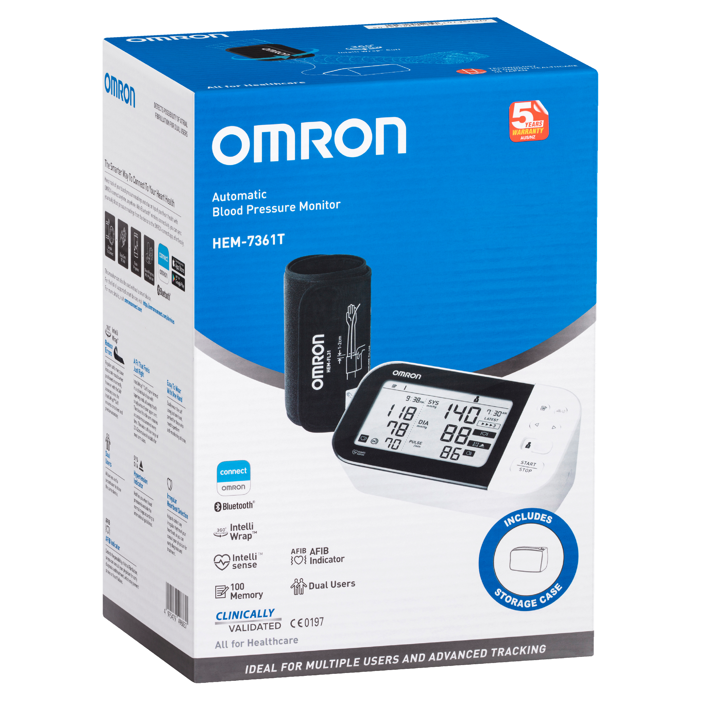 Omron 6161 Wrist Blood Pressure Monitor with 30 Memory, Intellisense