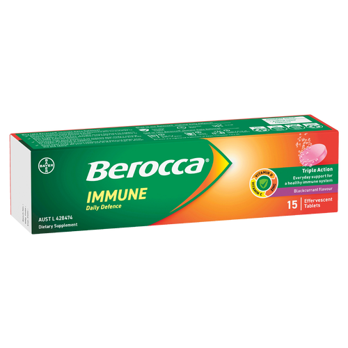 Berocca Immune Daily Defence Blackcurrant Flavour Effervescent Tablet