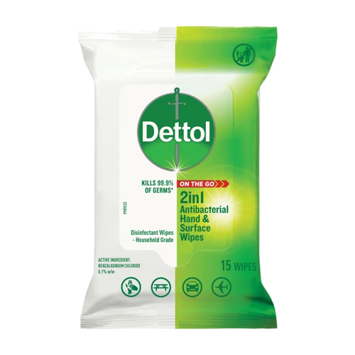 Dettol 2 in 1 Antibacterial Hands & Surface Wipes