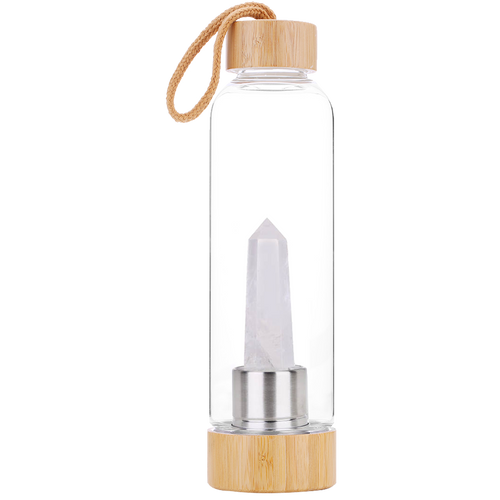 Drink Bottle with Crystal - Clear Quartz