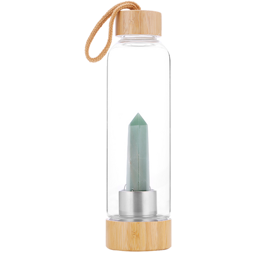 Drink Bottle with Crystal - Green Aventurine