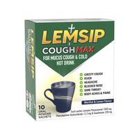 Lemsip Cough Max for Mucus Cough & Cold Hot Drink - Menthol & Lemon Flavour