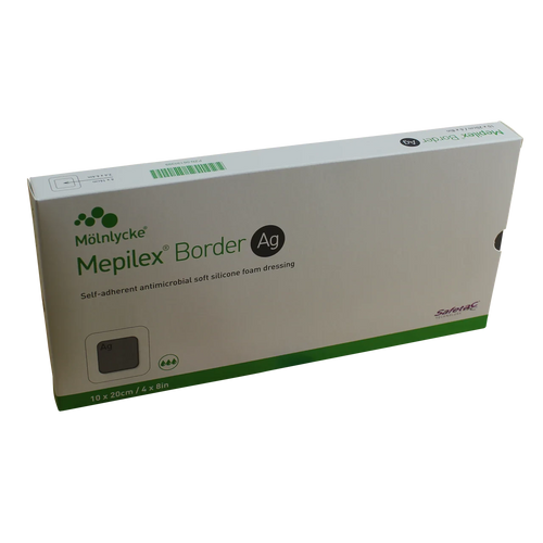 Mepilex Border Ag Self-adherent Antimicrobial Soft Silicone Foam Dressing