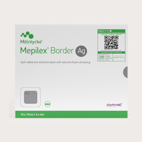 Mepilex Border Ag Self-adherent Antimicrobial Soft Silicone Foam Dressing