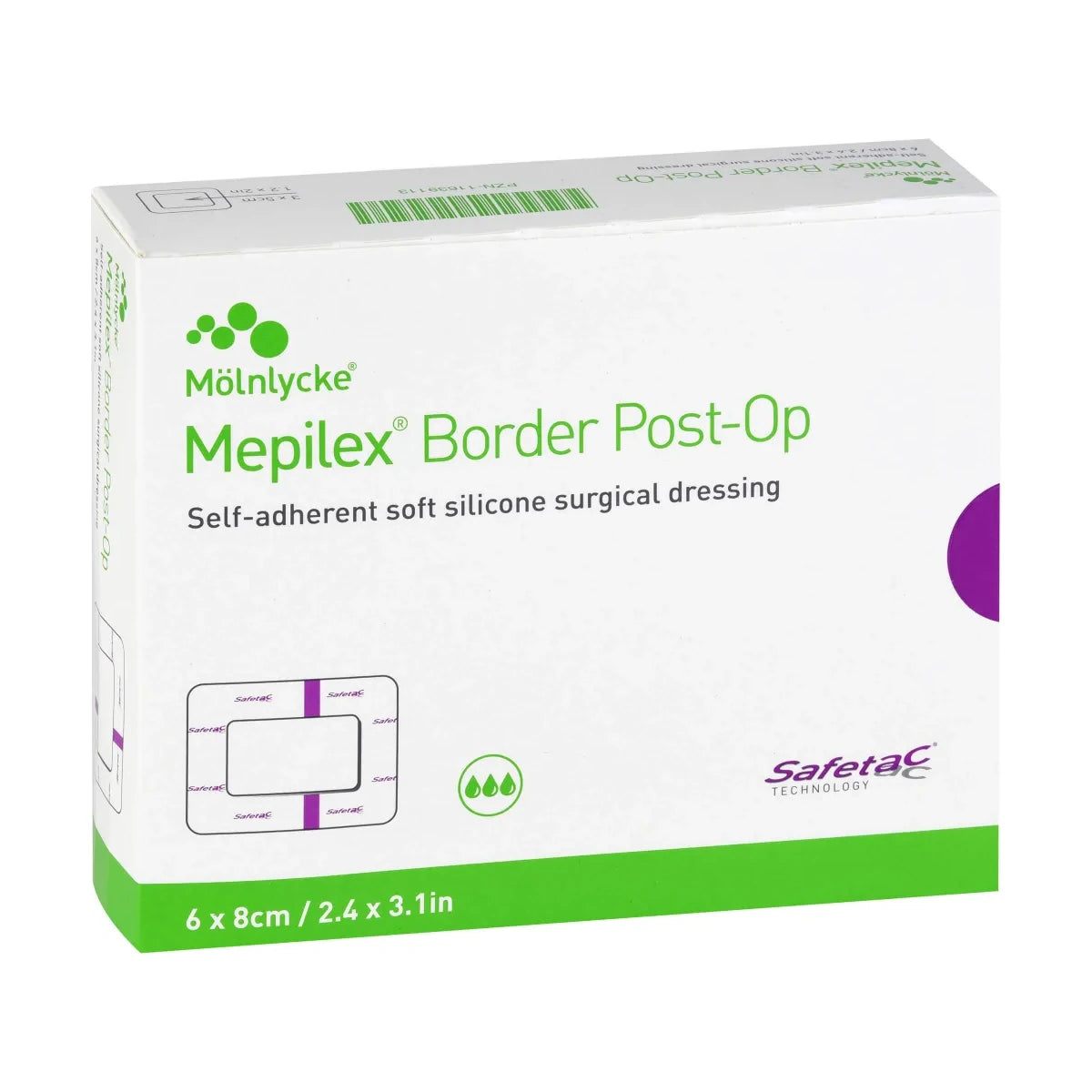 Mepilex Border Post-Op Self-adherent Soft Silicone Surgical Dressing ...