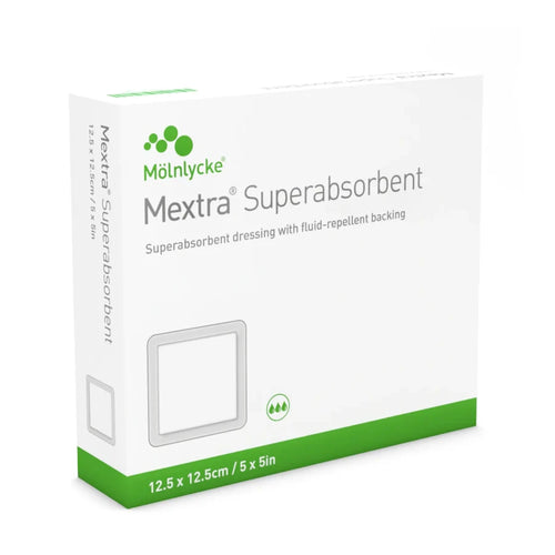 Mextra Superabsorbent Dressing with Fluid-repellent Backing