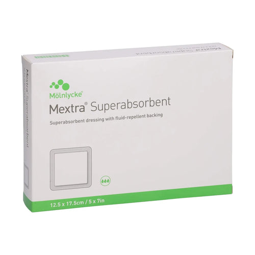 Mextra Superabsorbent Dressing with Fluid-repellent Backing