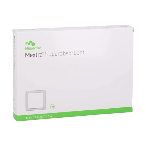 Mextra Superabsorbent Dressing with Fluid-repellent Backing