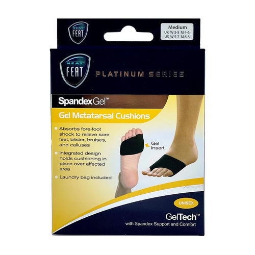 Neat Feat Spandex Gel Metatarsal Cushion For Sore Feet, Calluses, Arthritis