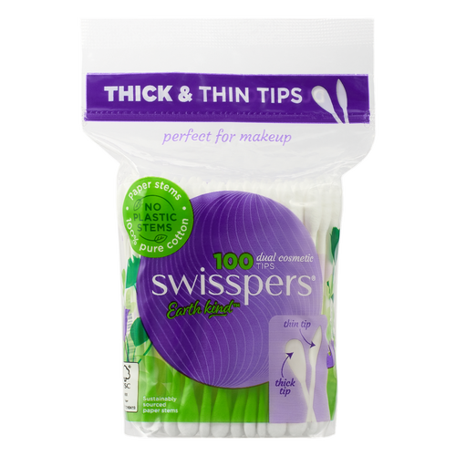 Swisspers Earth Kind Dual Cosmetic Tips with Paper Stems