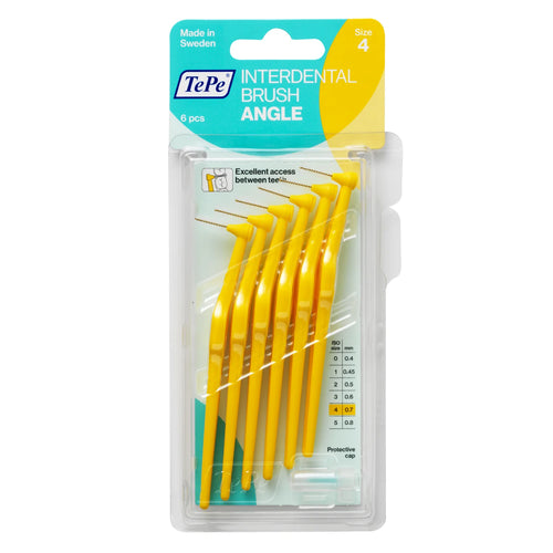 TePe Angle Interdental Brush Size 4 - 0.7mm Yellow