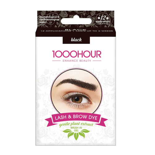 1000 Hour Plant Extract Lash & Brow Dye Brush-in Gel - Black