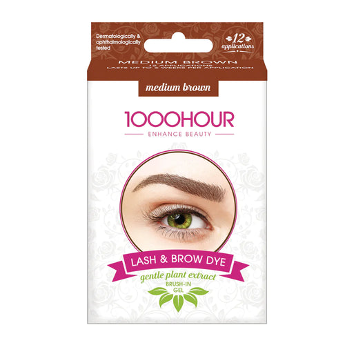 1000 Hour Plant Extract Lash & Brow Dye Brush-in Gel - Medium Brown