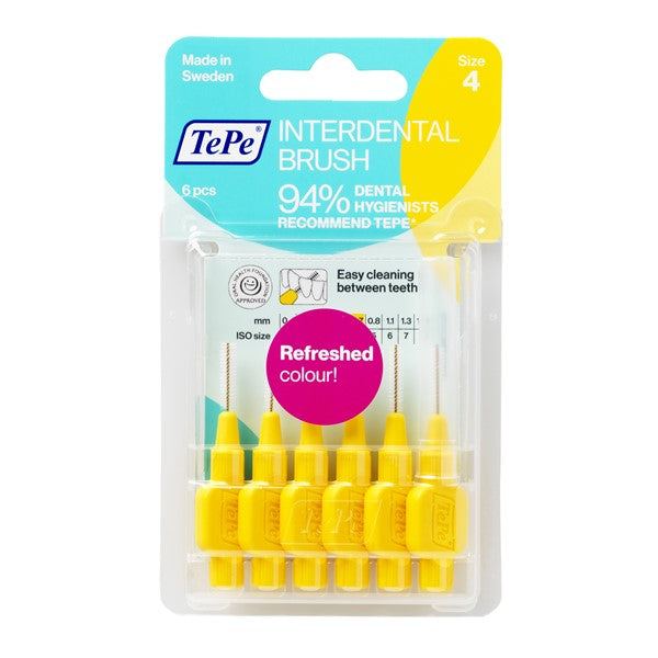 TePe Interdental Brush Size 4 - 0.7mm Yellow - Net Pharmacy